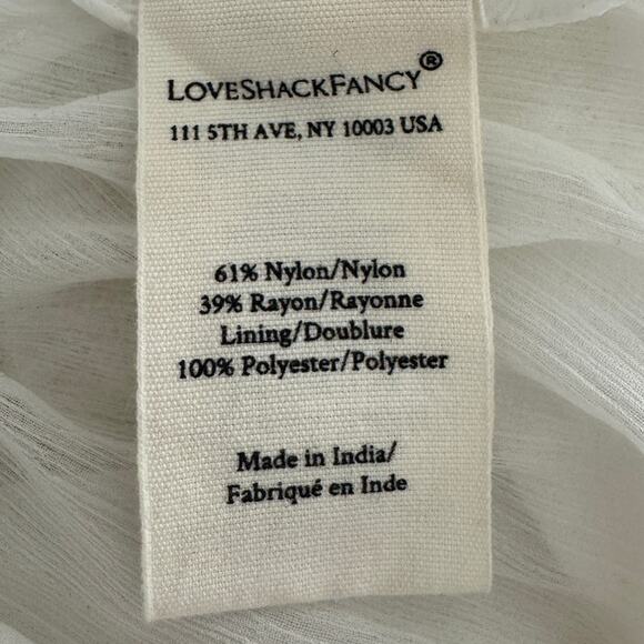 LoveShackFancy Roylan Lace Mesh Maxi Dress White - Picture 12 of 16